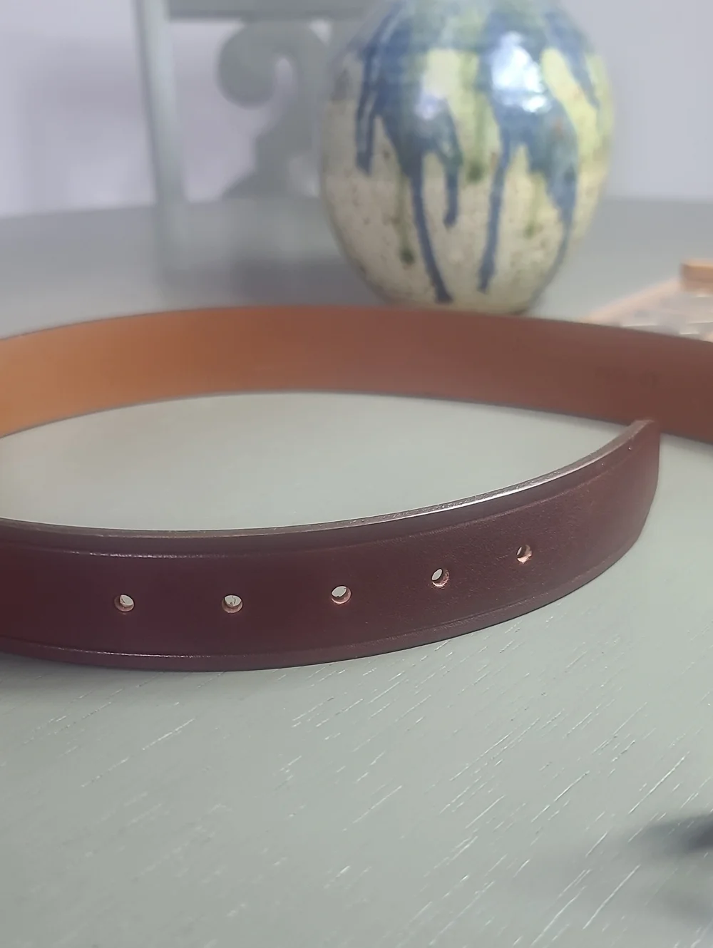 Untuckit Men's Brown Leather Belt - Classic Casual Style Size 34